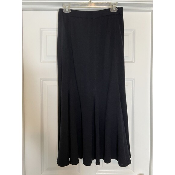 St John Collection Women's 6 Black Santana Knit Maxi Godet Pull On Skirt Vintage - Picture 7 of 7